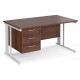 Maestro Cable Managed Desk with Three Drawer Pedestal